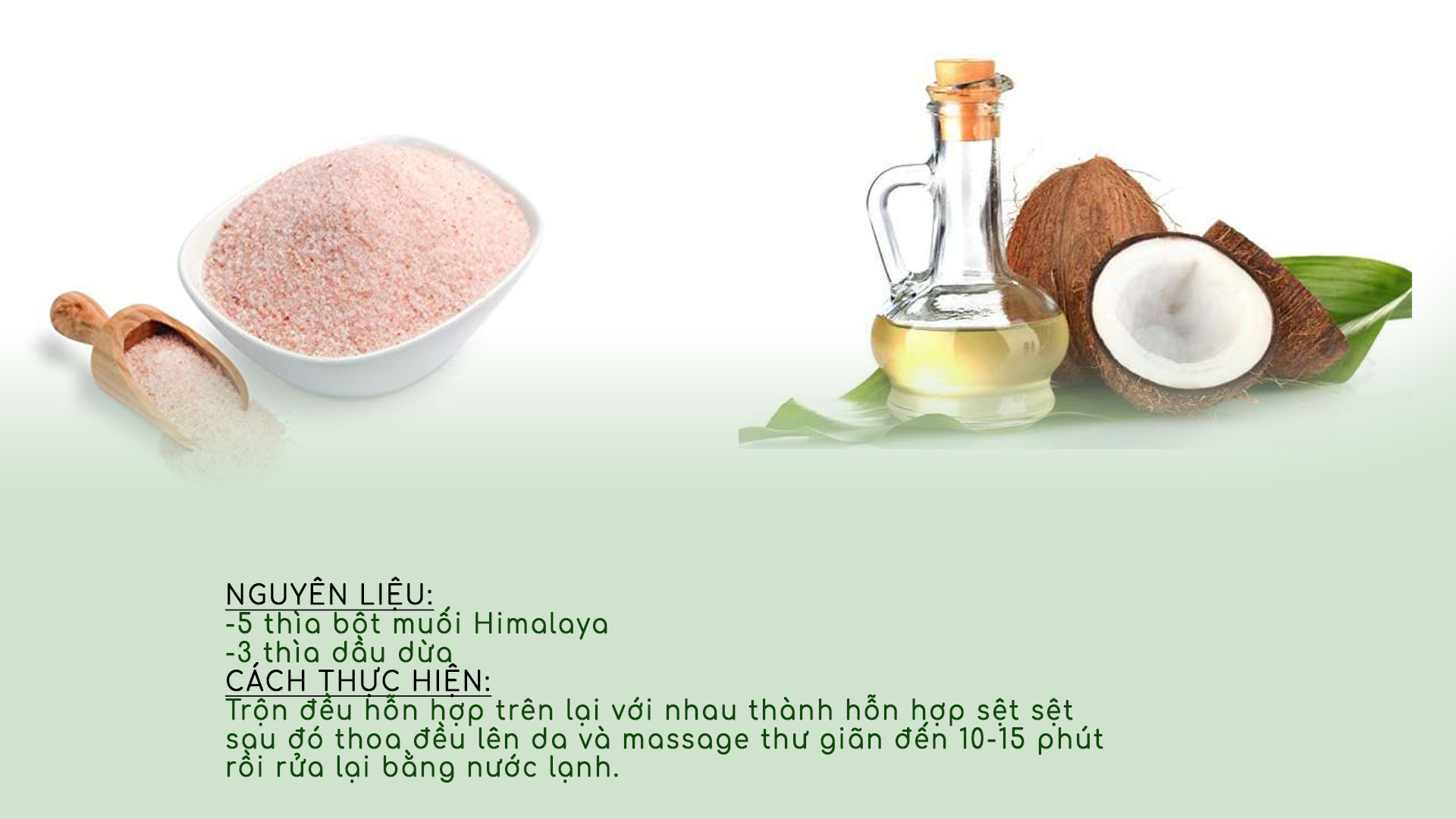 tẩy da chết bằng muối himalaya và dầu dừa