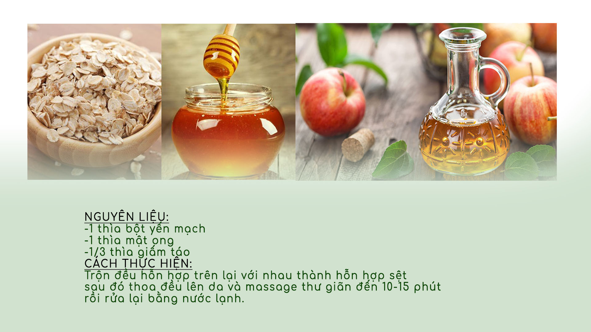 tẩy da chết bột yến mạch và mật ong giấm táo