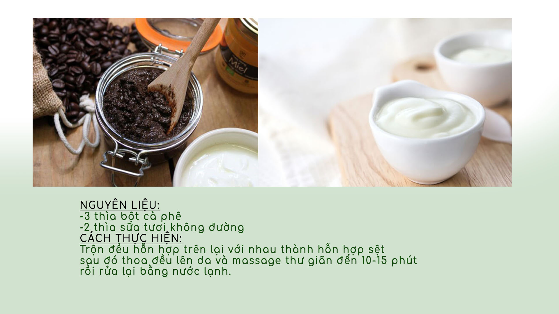 tẩy da chết cà phê và sữa chua không đường