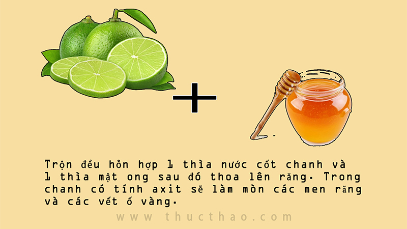 Có thể làm trắng răng tại nhà bằng chanh và mật ông