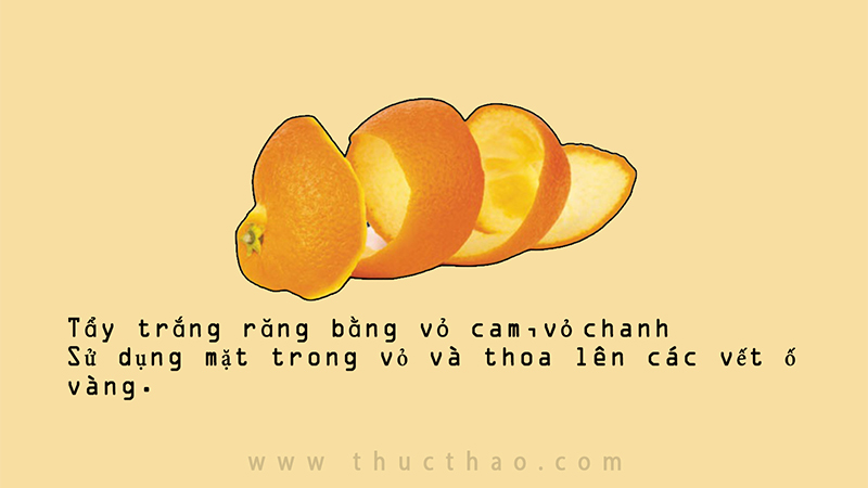 Làm trắng răng bằng bột vỏ cam và bột bỏ chanh tại nhà