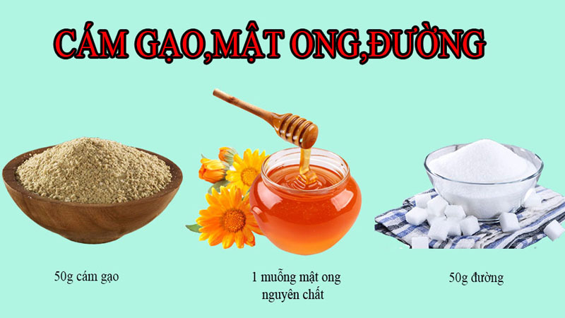 Trị thâm mông bằng cám gạo, mật ong và đường trắng