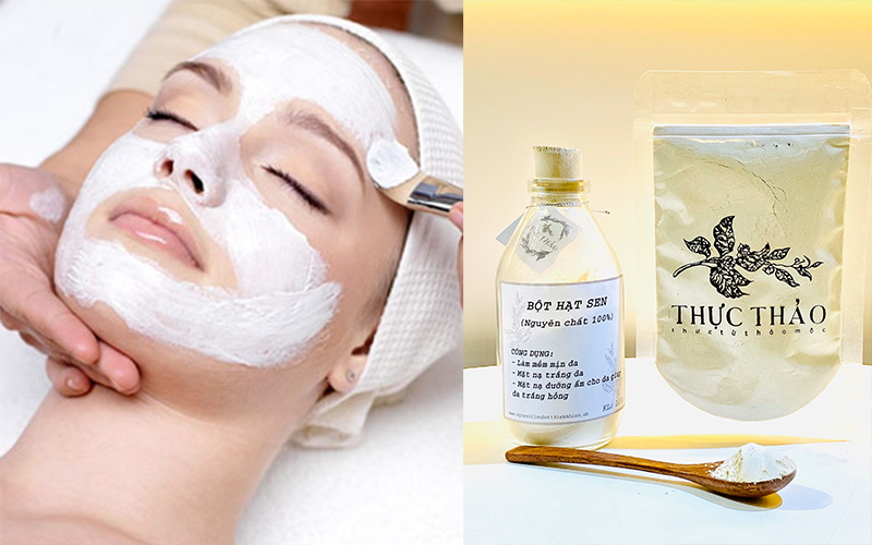 Dưỡng da trắng mịn từ bột hạt sen Thực Thảo