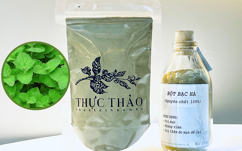 Bột bạc hà 100% nguyên chất, trị mụn hiệu quả Thực Thảo