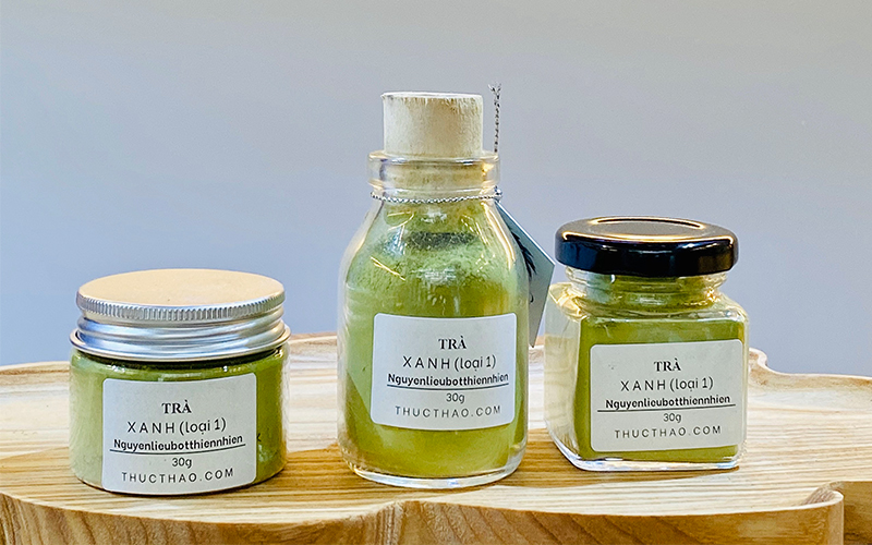 Bột trà xanh nguyên chất trị mụn, chăm sóc da trắng mịn