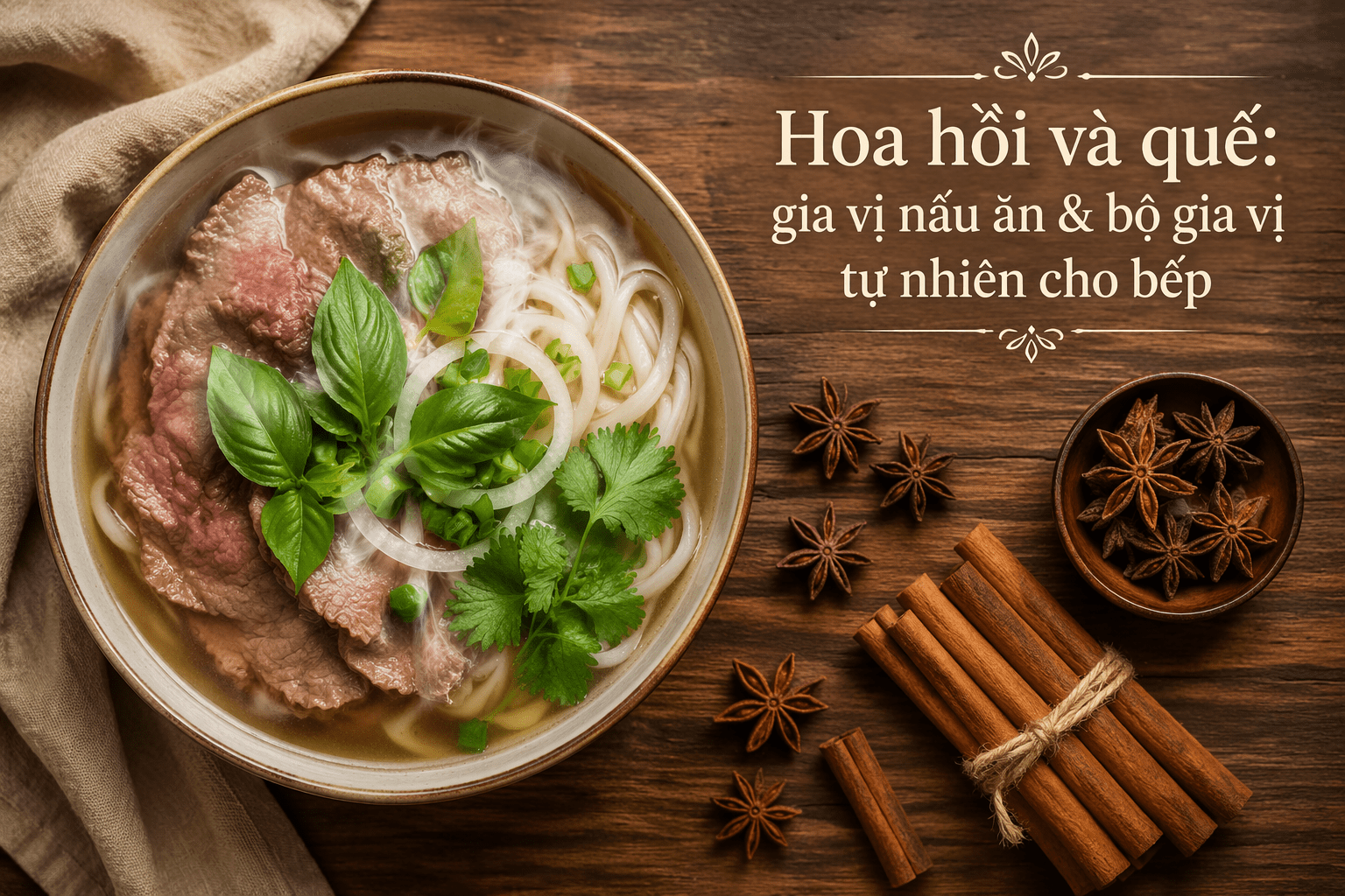 Hoa hồi và quế, và bộ gia vị cho bếp người Việt