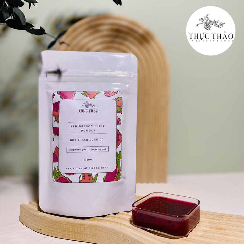 bot thanh long do nguyen chat khi pha voi nuoc Bột thanh long đỏ khi pha nước
