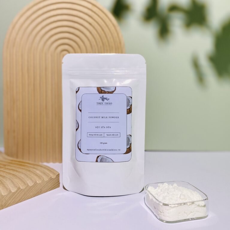 Bột nước cốt dừa sấy phun Thực Thảo trắng mịn 120 mesh tan nhanh trong nước nguội